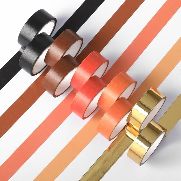 Washi Tape Set, 10 Rolls, Fiery Horizon, Decorative Tape Set, Colored Scrapbook - Picture 8 of 8